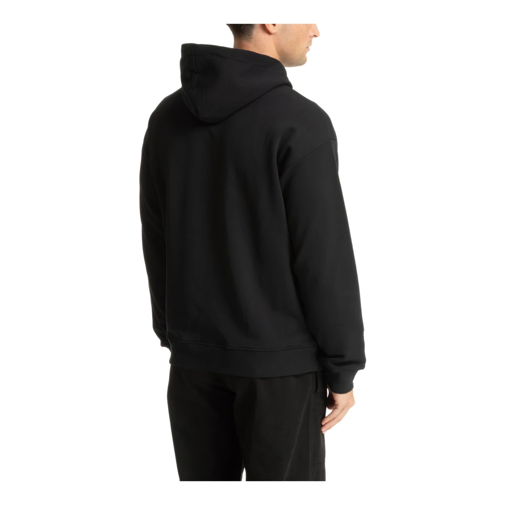 Moschino Trekkoord Effen Logo Hoodie Black Heren