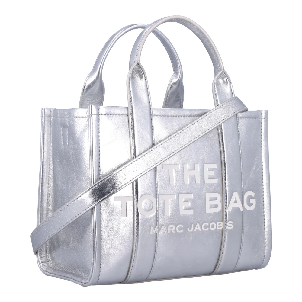 Marc Jacobs Stijlvolle Metallic Tote Tas Zilver Gray Dames