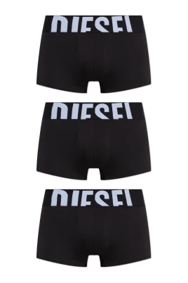 Trepack med boxershorts med logotyp i midjan