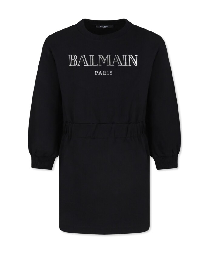 robe-noire-en-coton-avec-logo