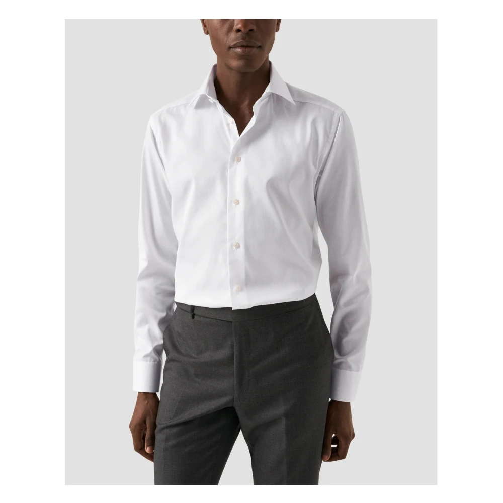 Eton Handtekening Twill Overhemd Wit White Heren