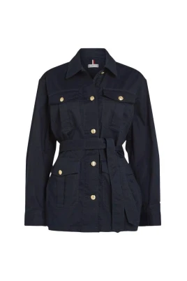Gold-Tone Button Utility Jacket