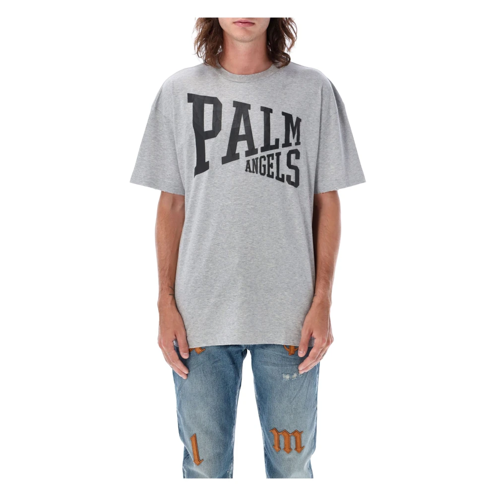 Palm Angels College Tee T-Shirt Gray Heren