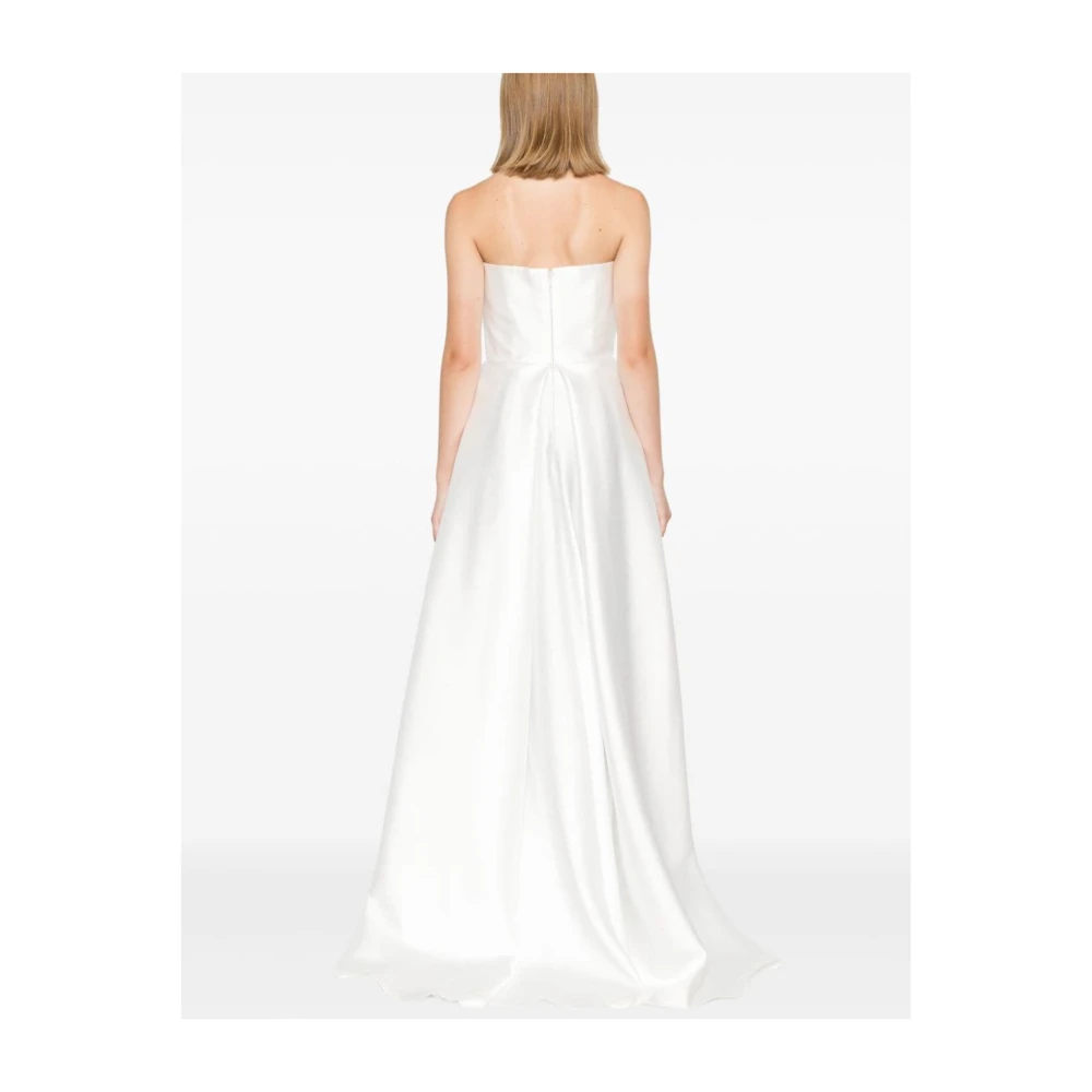Solace London Witte Strapless Bustier Maxi Jurk Black Dames