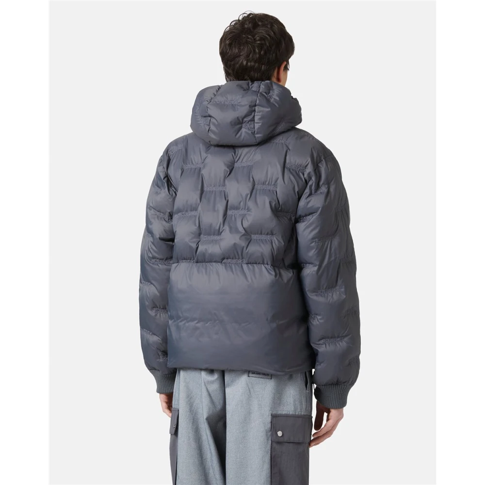 Iceberg Nylon jack met allover logo Gray Heren