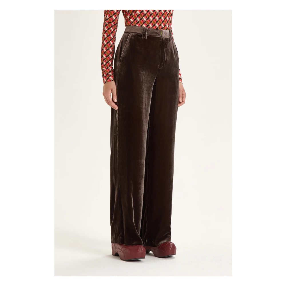 Maliparmi Donkerbruine Broek Brown Dames
