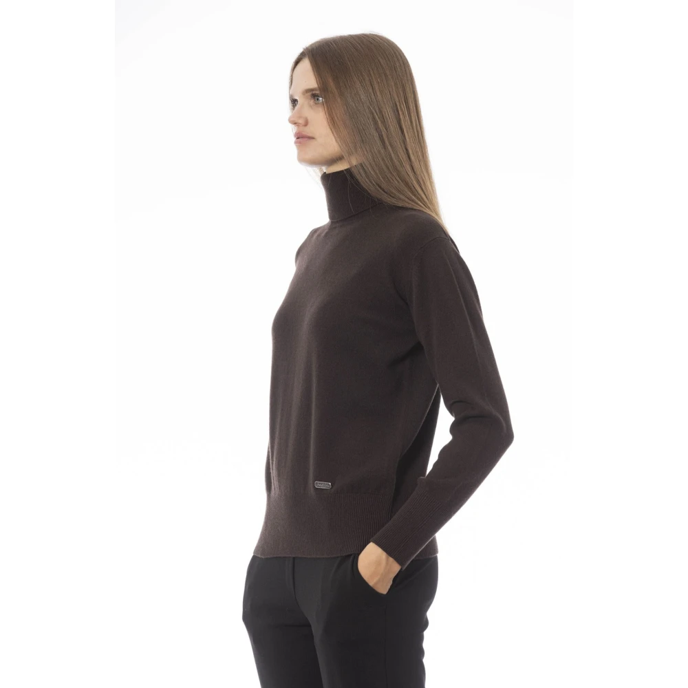 Baldinini Trendy Gebreide Trui met Monogram Detail Brown Dames