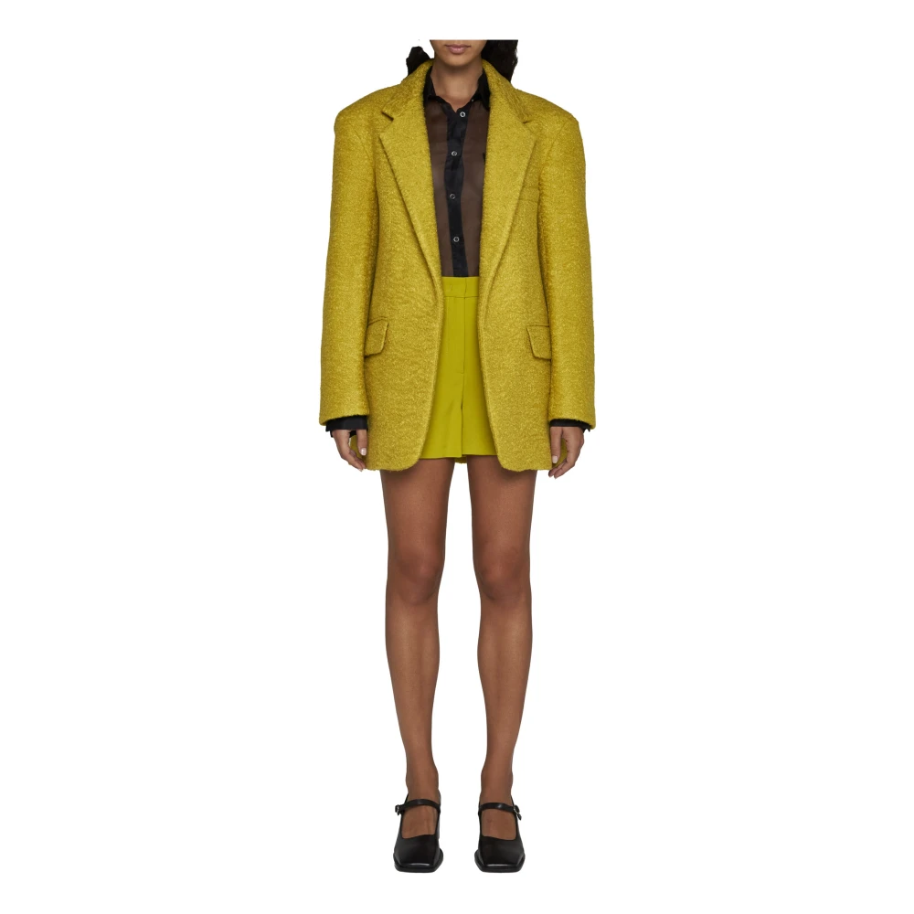 Blanca Vita Gele Bouclé Jas met Revers Yellow Dames