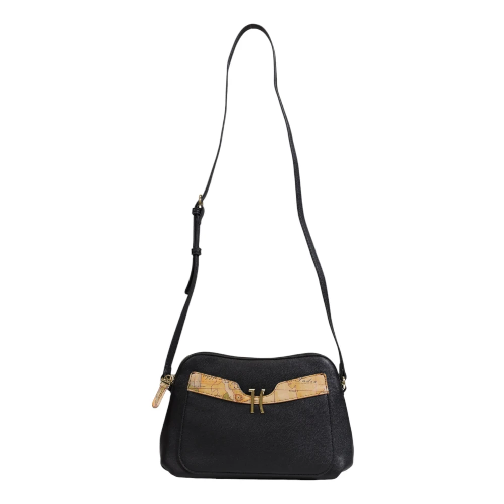 Alviero Martini 1a Classe Zwarte Schoudertas met Rits Black Dames