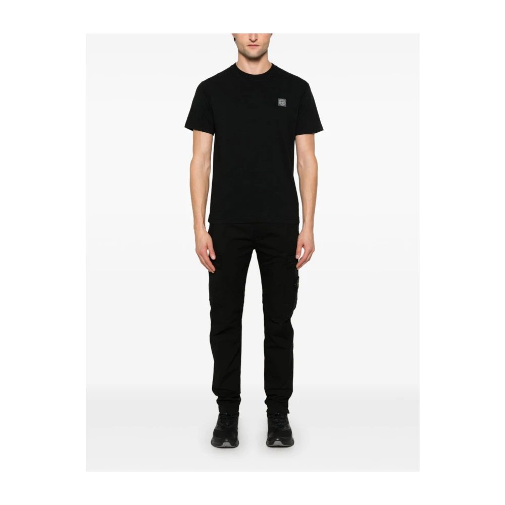 Stone Island Zwarte Cargo Broek Slim Fit Black Heren