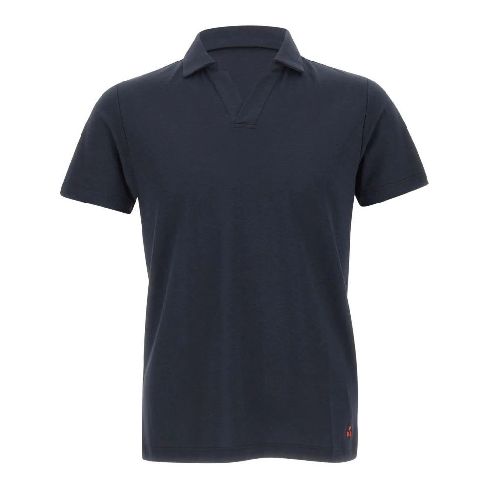 Peuterey Blue Polo Shirts, Male, M, Cotton And Silk Polo Shirt
