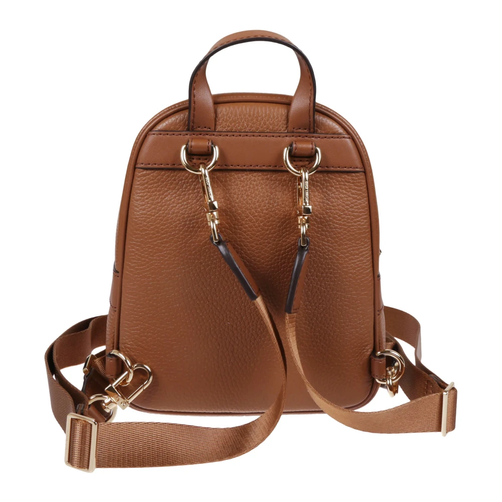 Michael Kors Zwarte Gehamerde Leren Rugzak Brown Dames