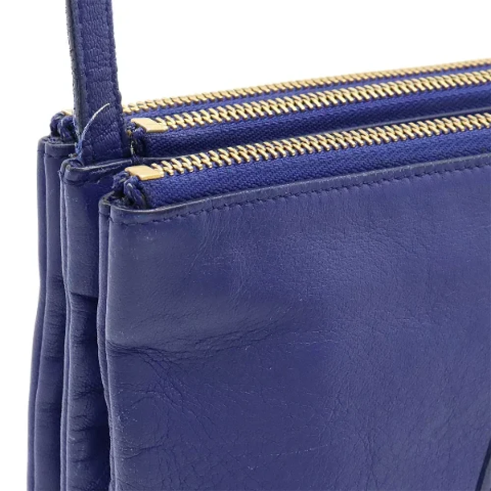 Celine Vintage Pre-owned Leather crossbody-bags Blue Dames