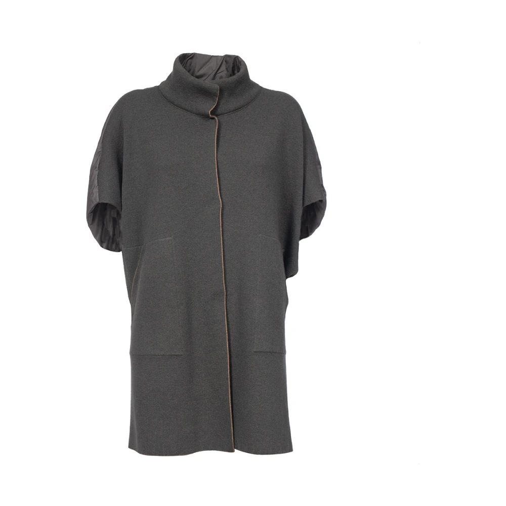 Le Tricot Perugia Omkeerbare Wol Zijde Kasjmier Jas Gray Dames