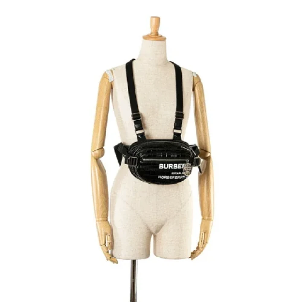 Burberry Vintage Pre-owned Leather backpacks Black Heren