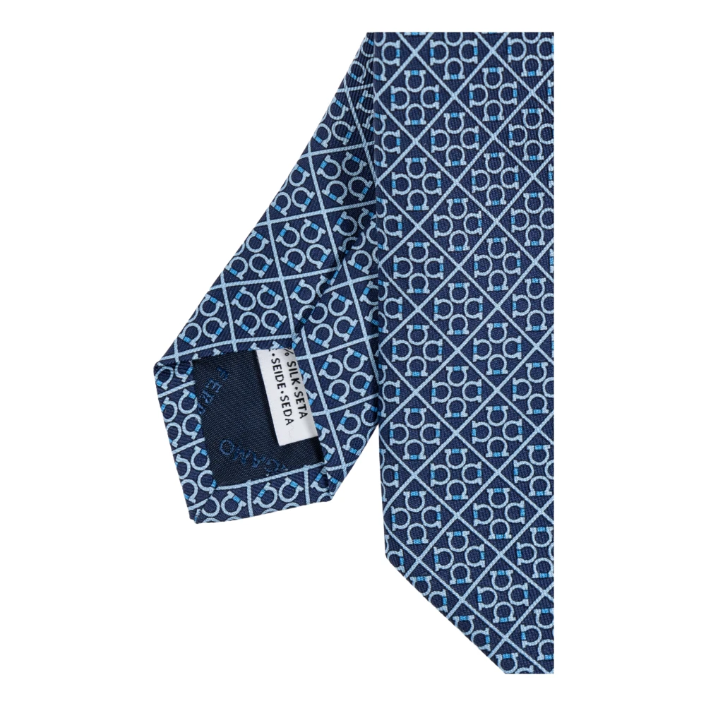 Salvatore Ferragamo Zijden stropdas Blue Heren