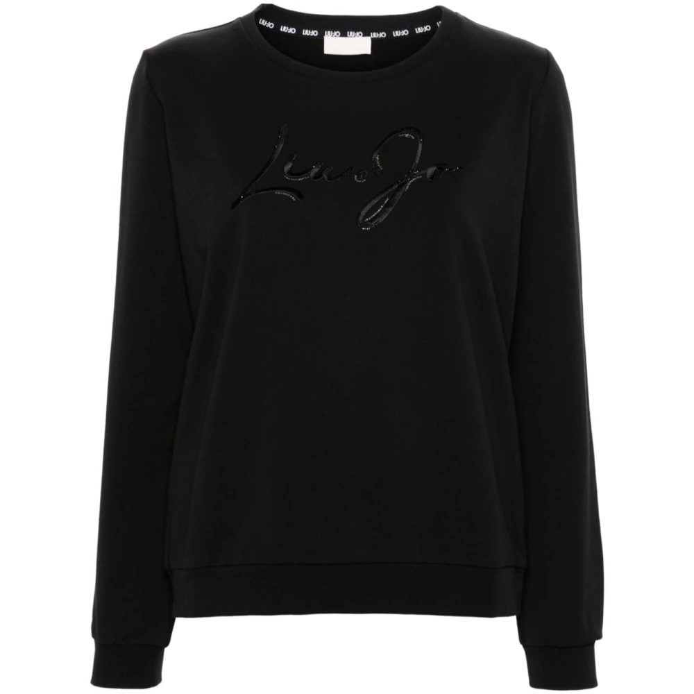 Liu Jo Zwarte Sweater Trendy Casual Stijl Black Dames