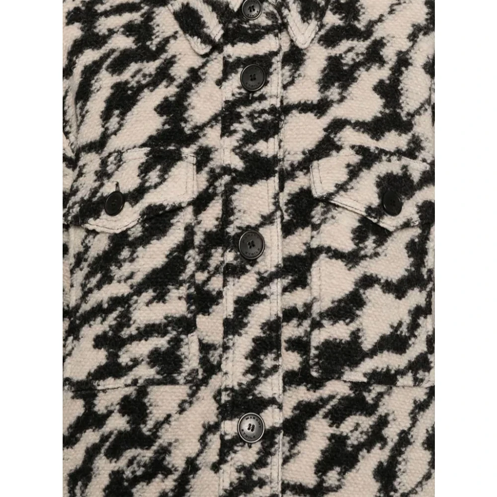 Isabel Marant Étoile Abstract Patroon Wollen Jas Black Dames