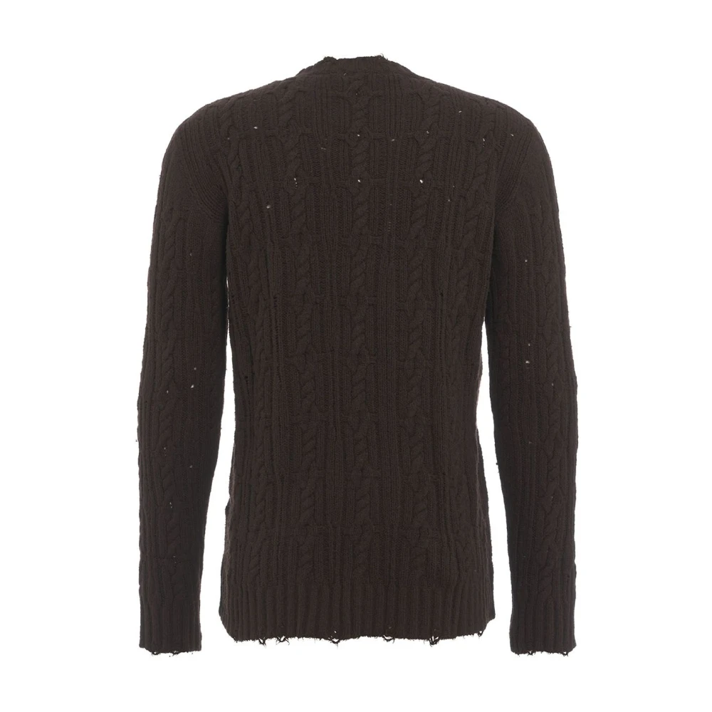 Mauro Grifoni Bruine Gebreide Trui Aw24 Handwas Brown Heren