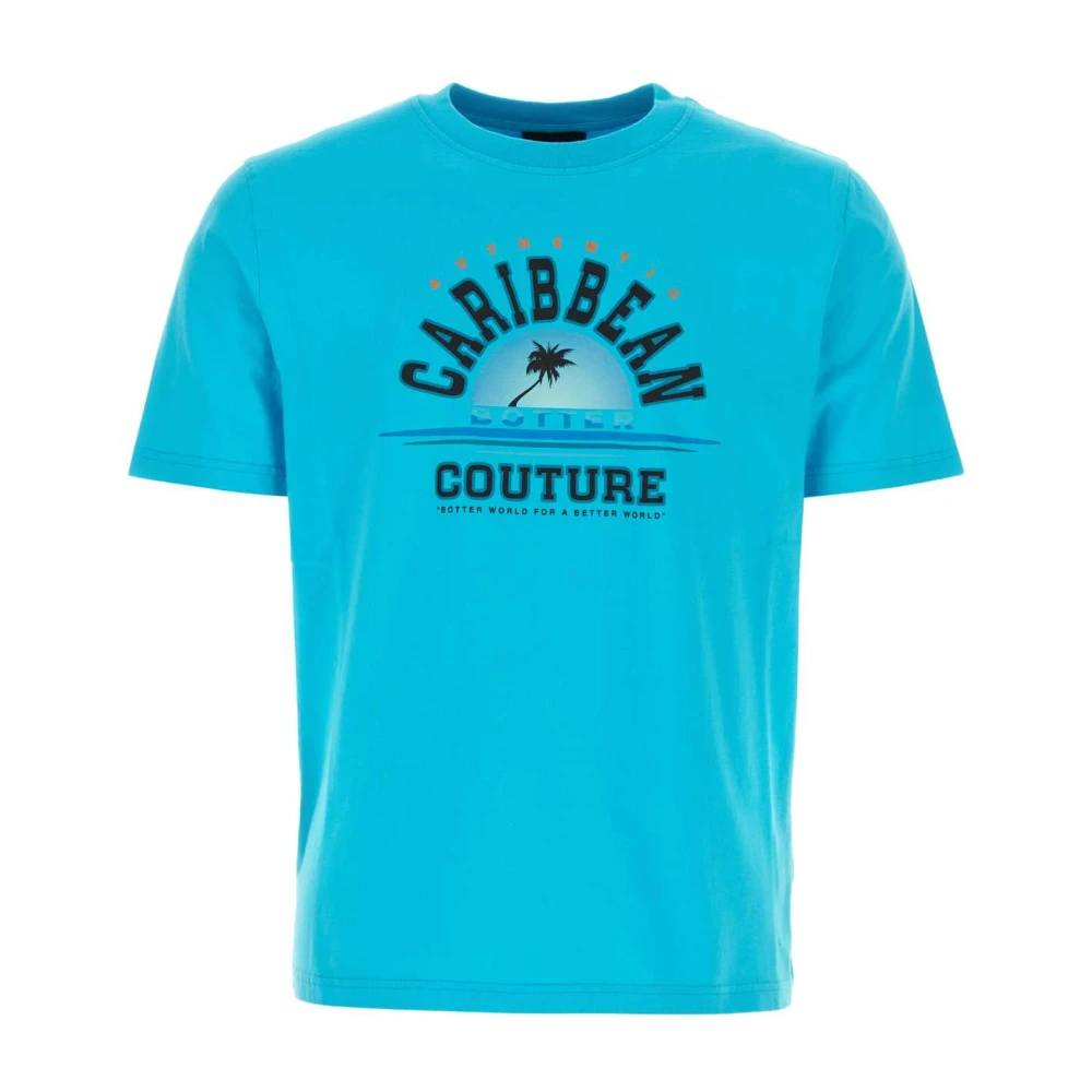 Botter Turquoise Katoenen T-shirt Blue Heren