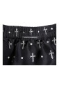 shorts-de-plage-imprimes-en-soie-noire