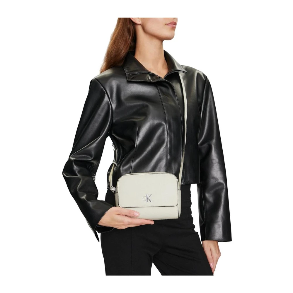 Calvin Klein Jeans Compacte synthetisch leren handtas White Dames