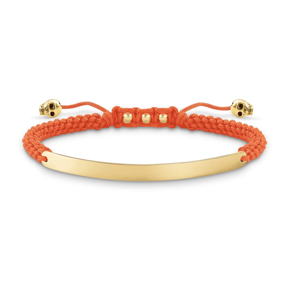 Thomas Sabo Women's Multicolor Bracelets, One Size, Orange Gold Bracelet Nylon 925 Silver