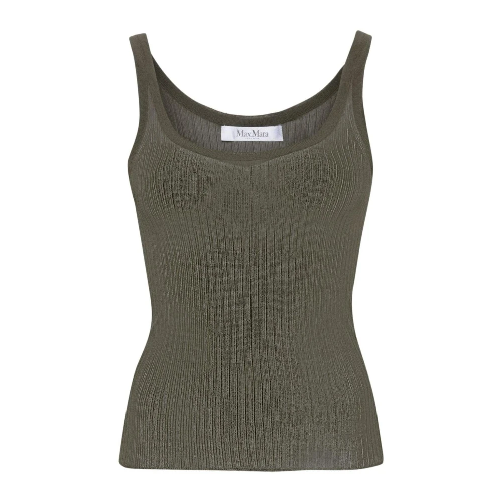 Max Mara Grön Ribbad Tank Top