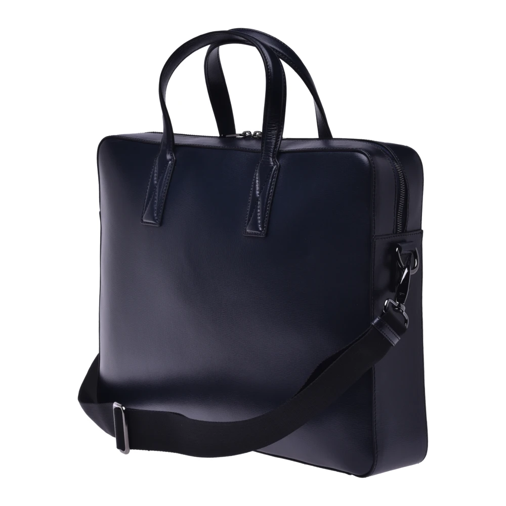Baldinini Professional bag in dark blue leather Blue Heren