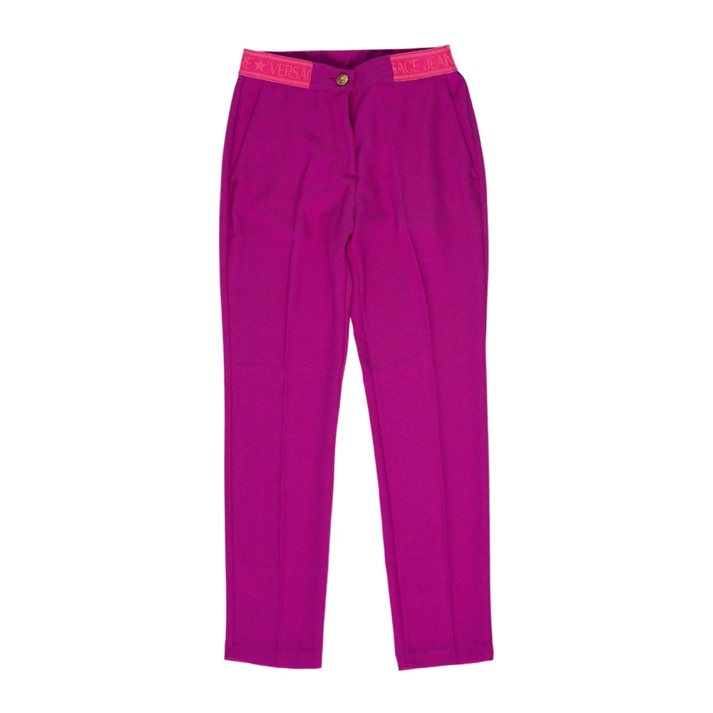 Versace Jeans Couture Women's Pink Crepe Cady Trouser - Straight Trousers - Xs - Trousers