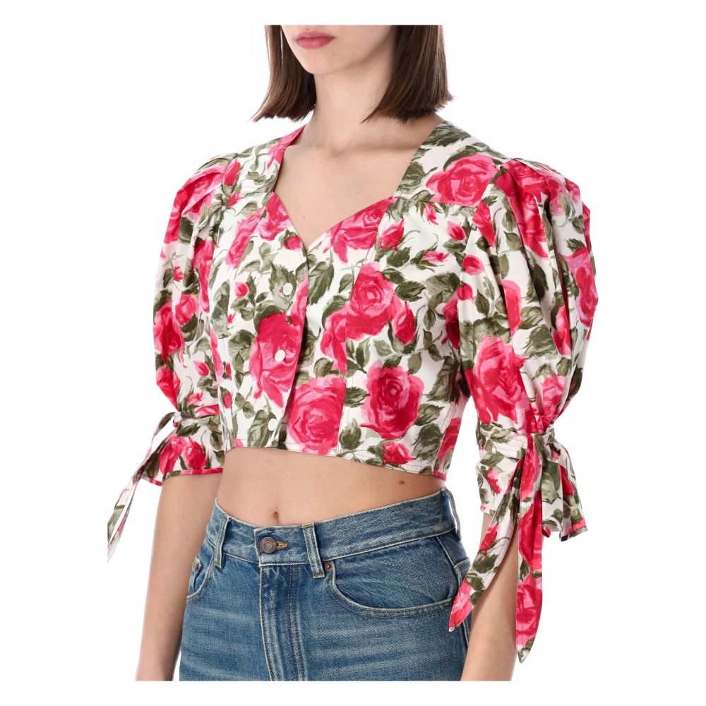 Chloé Cropped Shirt Flower - Female - Blouses - Multicolor - S - Blouses & Shirts
