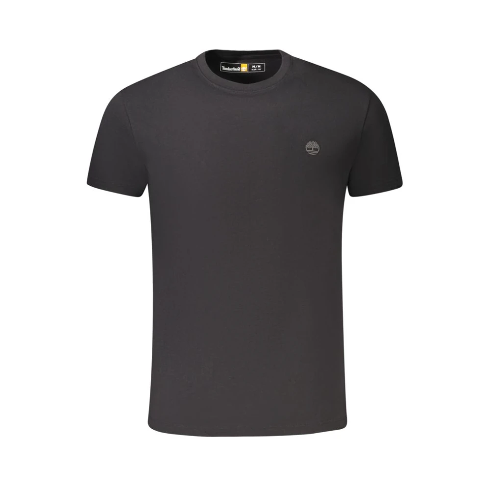 Timberland Men's Black T-Shirts, Xl, Cotton Slim Fit Crew Neck T-Shirt With Embroidered Logo