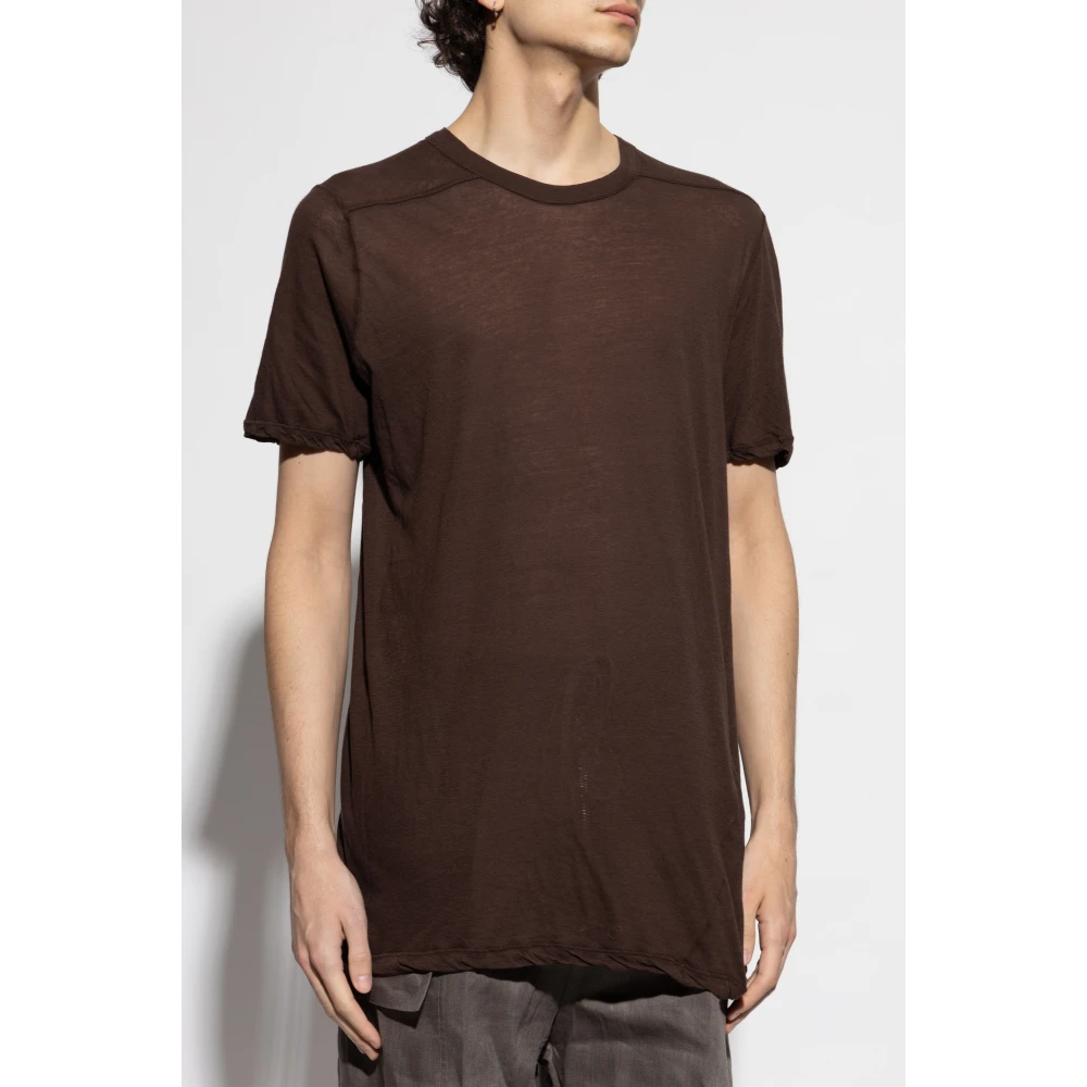 Rick Owens T-shirt Level T Brown Heren