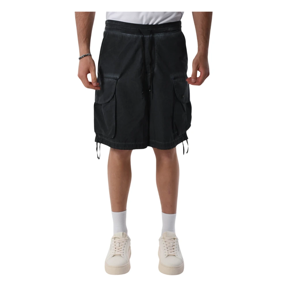 A Paper Kid Cargo Bermuda shorts met elastische taille Black Heren
