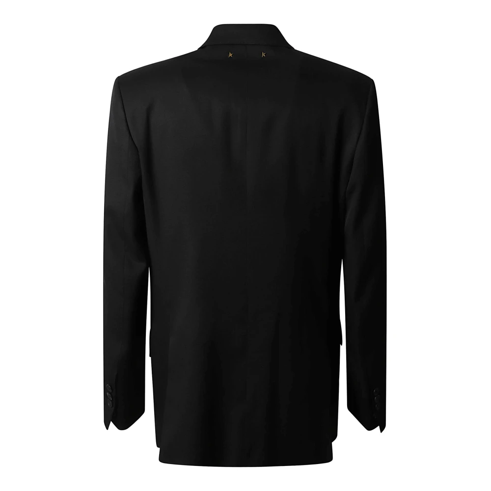Golden Goose Double Breasted Blazer Wool Gabardine Black Heren