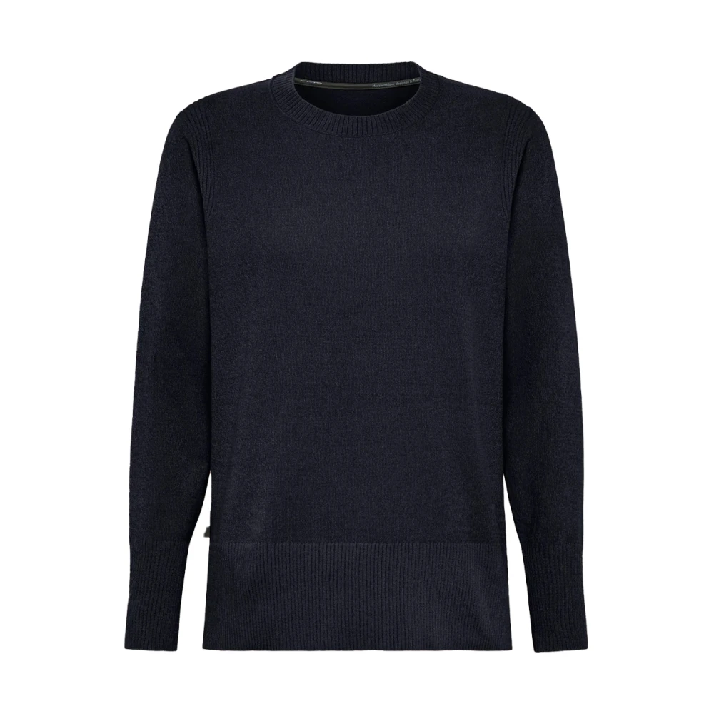 RRD Velvet Vent Ronde Gebreide Trui Blue Dames