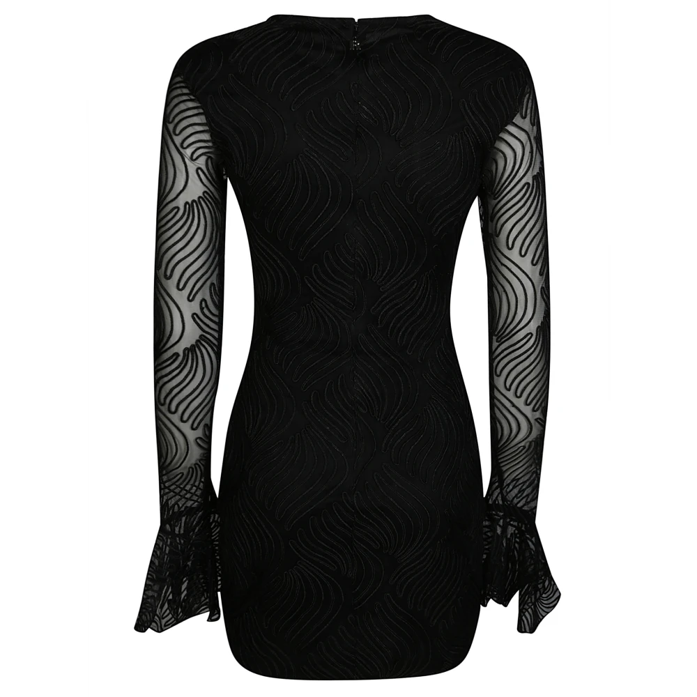 Rotate Birger Christensen Glanzende Mini Jurk Black Dames