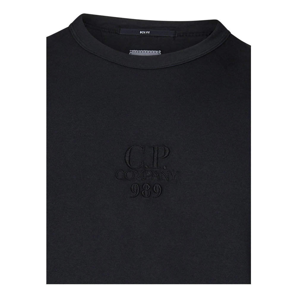 C.P. Company Zwarte T-shirts en Polos met Tone-on-tone Logo Black Heren