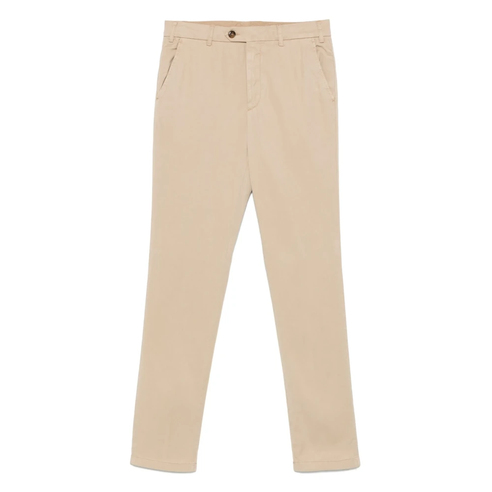 Canali Lyocell Katoenen Broek met Zakken Beige Heren