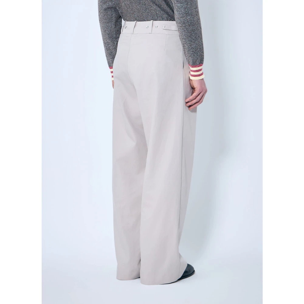 Kiko Kostadinov Fold-over Plain Weave Broek White Heren
