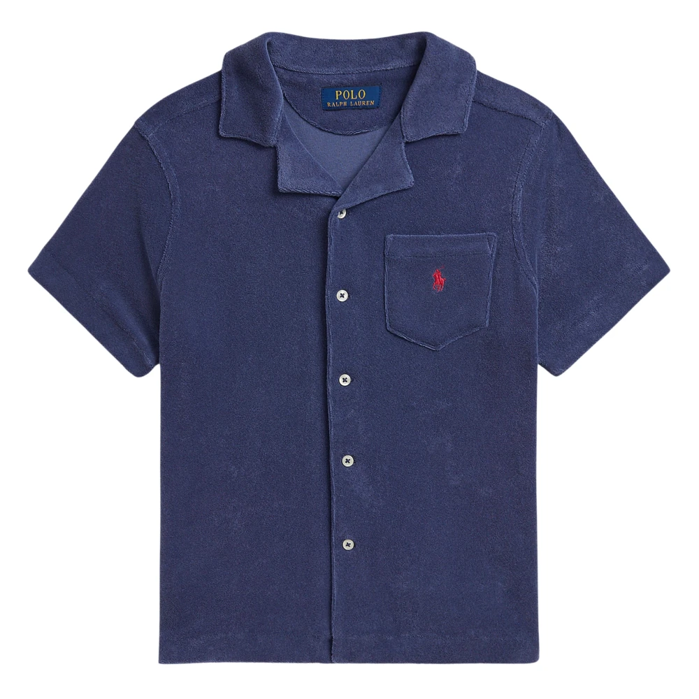 Ralph Lauren Boys Blue Kids Shirts, 18 M, Terry Polo Shirt