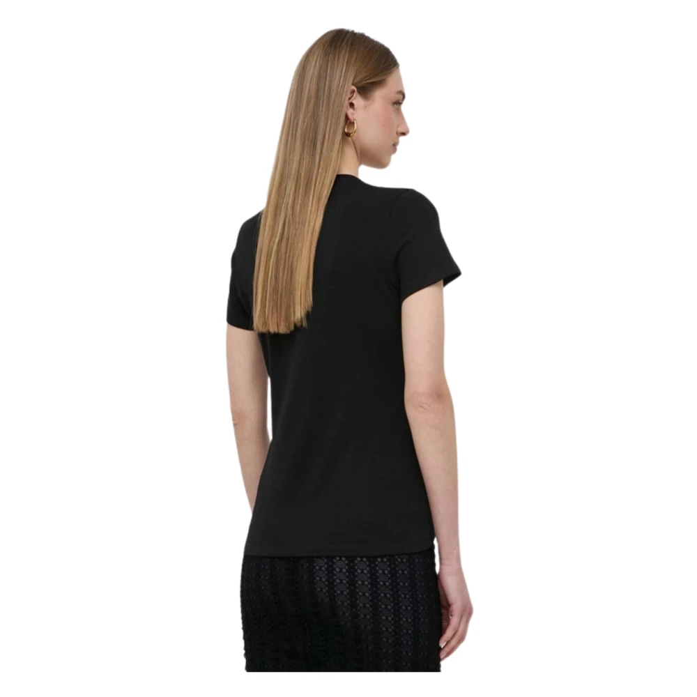 Liu Jo Zwart T-shirt met decoratieve borduurwerk Black Heren