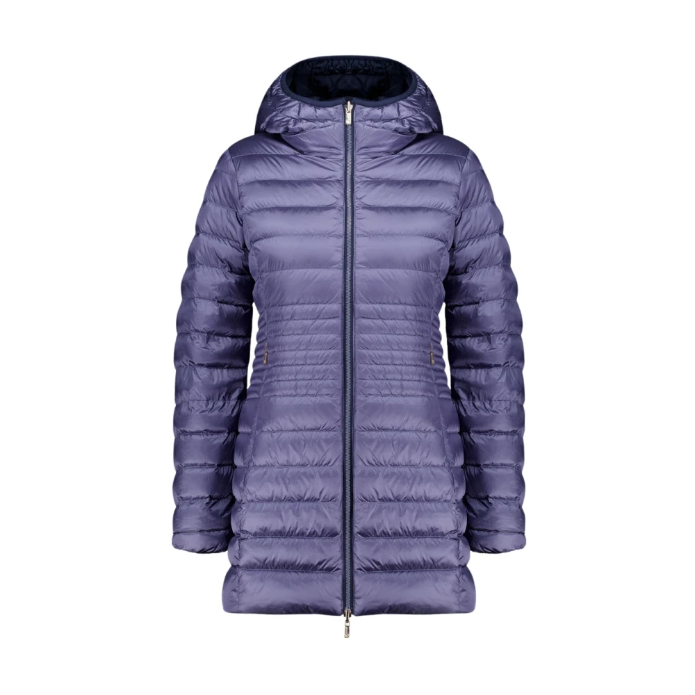 Ciesse Piumini Kalie Lange blauwe omkeerbare donsjas van echt 800 fill power dons Blue Dames