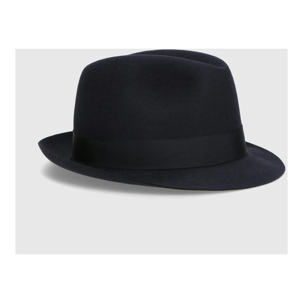 Borsalino Marengo Geborsteld Vilt Hoed Blue Heren
