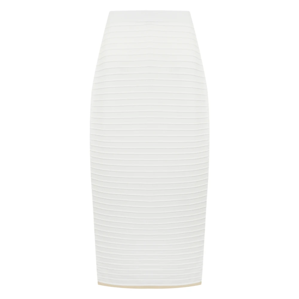 Liviana Conti Geborduurde Midi Rok in Wit Gerst White Dames