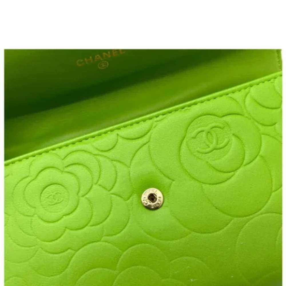 Chanel Vintage Pre-owned Leather wallets Green Dames