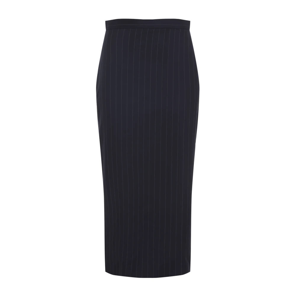 Givenchy Women's Blue Pencil Skirts, S, Midi Striped Skirt In Wool