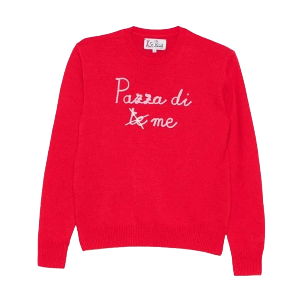 Saint Barth Rode Sweater New Queen Elegant Casual Red Dames
