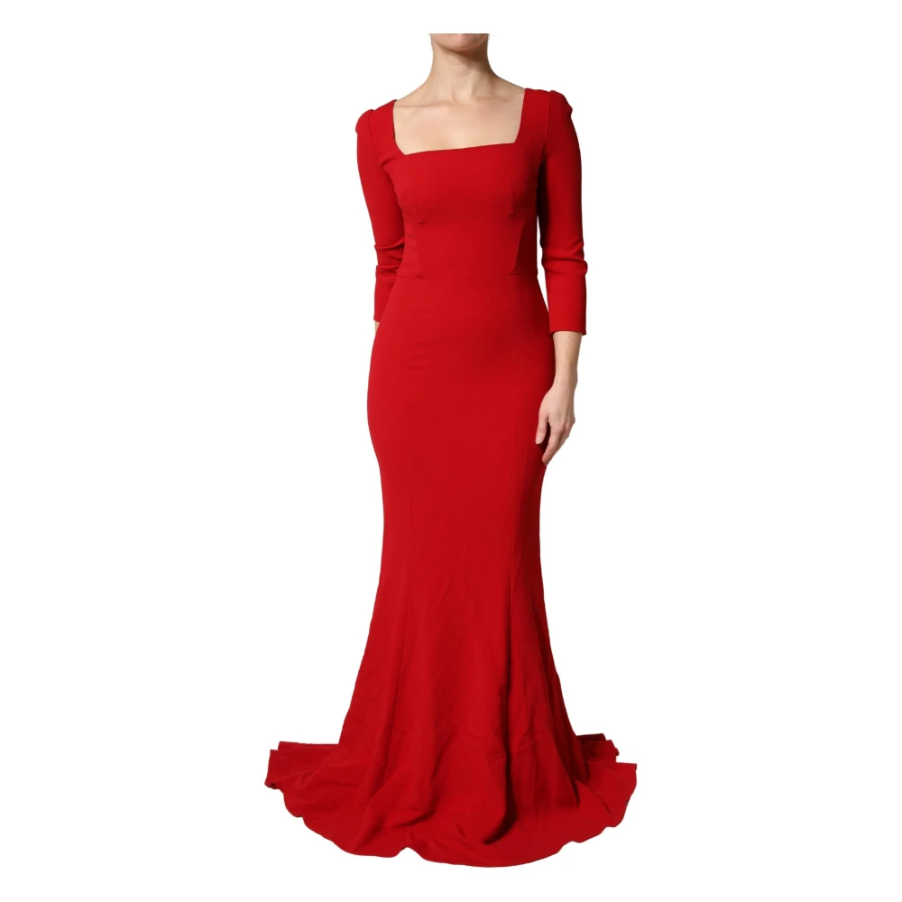 Dolce & Gabbana Women's Red Viscose Sheath Bodycon Mermaid Dress