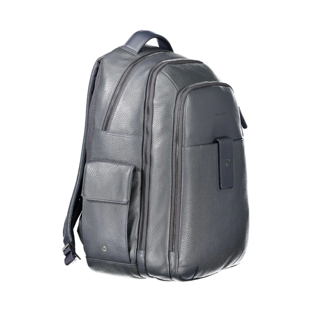 Piquadro Blauwe Leren Rugzak Blue Unisex